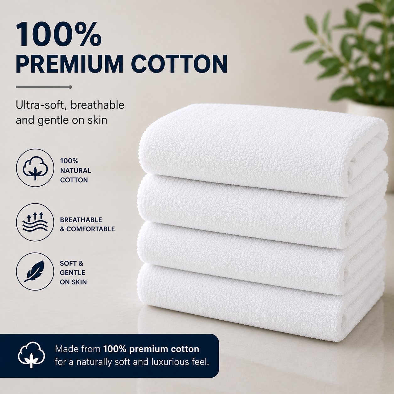 Face Towel 100% cotton(550 GSM)